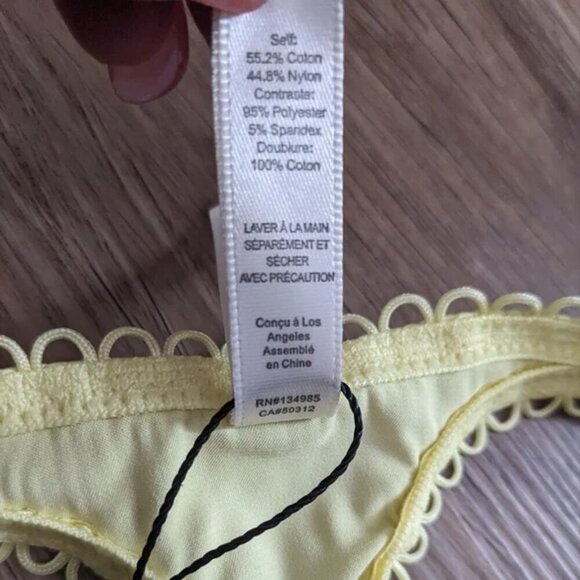 NWT For Love & Lemons | Faye lace thong in pale yellow - Picture 8 of 12